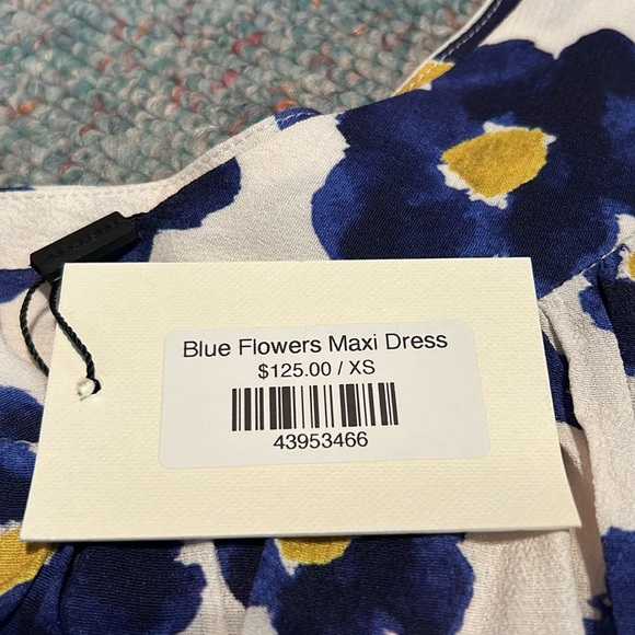 NWT Pepaloves X-small Blue Flowers Maxi Dress - Picture 12 of 14